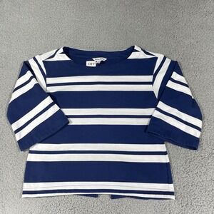 Tommy Bahama Sweater Women Extra Small Blue White French Bell Sleeve Popover